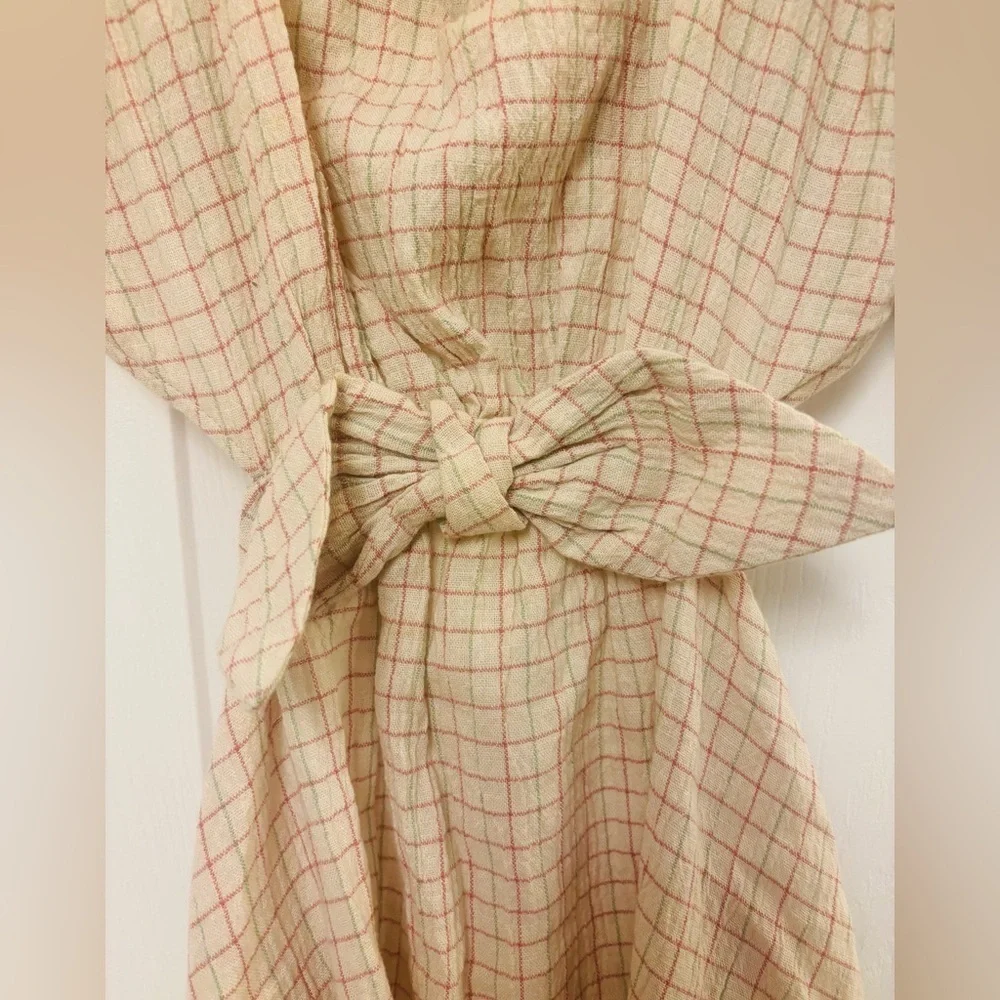 Zara Cut Out Linen Blend Dress Size M - Picture 8 of 11